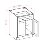 Double Door Single Drawer Bases