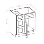 Vanity Combo Bases with Drawers Left