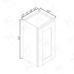 12'' H Single GlassDoor Wall Cabinets