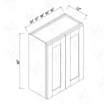 36'' H Double Doors Wall Cabinets