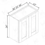 24''H Double Doors Wall Cabinets