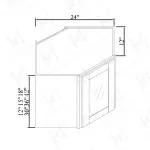24''W GlassDoor Wall Diagonal Corner Cabinets