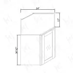 24''W x 15''D GlassDoor Wall Diagonal Corner Cabinets